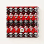 有刺鉄線アーガイル血スパター赤白黒 ノートブック (裏面)