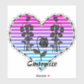 有刺鉄線ハートウィルテッド黒バラサンダー_コーブ シール (シート)