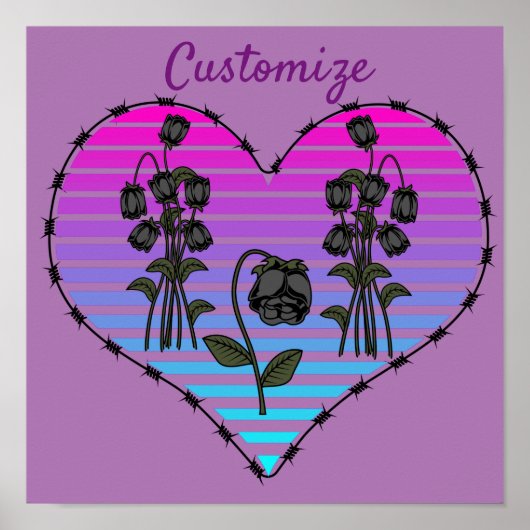 有刺鉄線ハートウィルテッド黒バラサンダー_コーブ ポスター (正面)