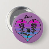 有刺鉄線ハートウィルテッド黒バラサンダー_コーブ 缶バッジ (正面&裏面)