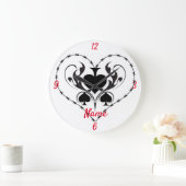 有刺鉄線ハートブラックスペードサンダー_コーブ ラージ壁時計 (ホーム)