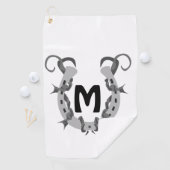 有刺鉄線包まれたモノグラムの馬蹄形 ゴルフタオル (インサイチュ)