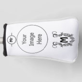 有刺鉄線包まれたモノグラムの馬蹄形 ゴルフヘッドカバー (正面)