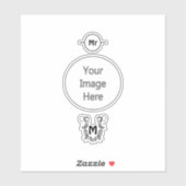 有刺鉄線包まれたモノグラムの馬蹄形 シール (シート)