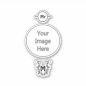 有刺鉄線包まれたモノグラムの馬蹄形 シール (正面)