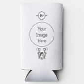 有刺鉄線包まれたモノグラムの馬蹄形 スリム缶クーラー (正面)