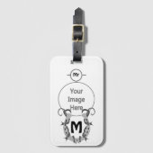 有刺鉄線包まれたモノグラムの馬蹄形 ラゲッジタグ (正面縦)