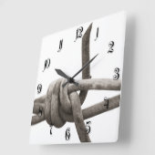 有刺鉄線 スクエア壁時計 (傾斜)