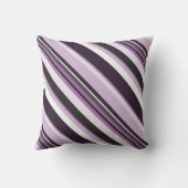 有効な薄紫コンテンポラリー対角ストライプ線 クッション (裏面)