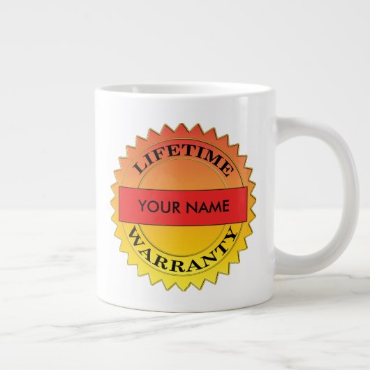 有効期間の保証シンボルお客様の名前ジャンボマグ ジャンボコーヒーマグカップ (右)