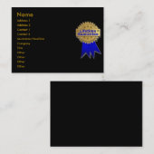 有効期間の保証プロファイルカード 名刺 (正面/裏面)