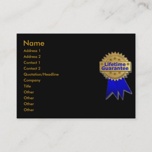 有効期間の保証プロファイルカード 名刺 (正面)