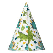 有史以前のかわいい動物のパターン恐竜 パーティーハット (裏面)