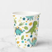 有史以前のかわいい動物のパターン恐竜 紙コップ (裏面)