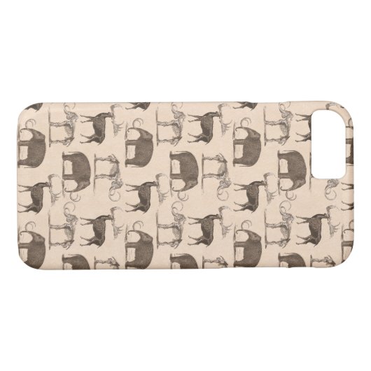 有史以前のほ乳類Megacerosおよびマンモス Case-Mate iPhoneケース (裏面(横))