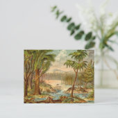 有史以前のシーンアンティークプリント ポストカード (スタンド正面)