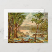 有史以前のシーンアンティークプリント ポストカード (正面/裏面)