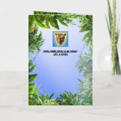 有史以前の時代の紫Tレックス誕生日 カード (裏面)