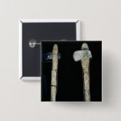 有史以前の石造りの斧 缶バッジ (正面&裏面)