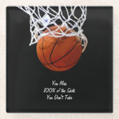 有名なやる気を起こさせる引用文 ガラスコースター (正面)