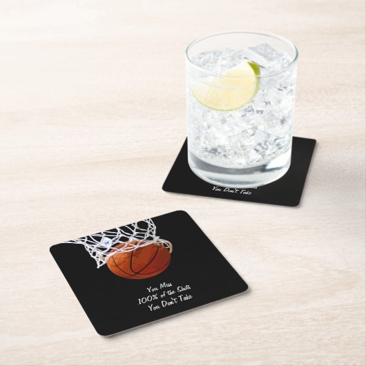 有名なやる気を起こさせる引用文 スクエアペーパーコースター (インサイチュ)