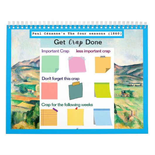 有名なを絵を描付箋すカラフル カレンダー (カバー)