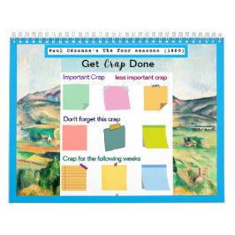 有名なを絵を描付箋すカラフル カレンダー