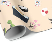 有名なアイコンを持つ日本国旗 ラッピングペーパー (ロールコーナー)