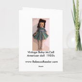 有名なアメリカ人Dolls1950米国 サンキューカード (裏面)