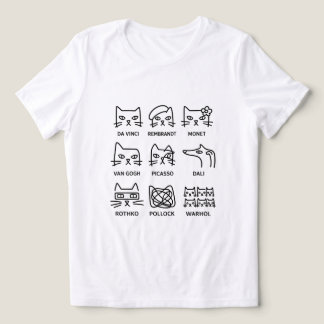 有名なアーティストの猫 ミニマリストグリッド モダンアート トライブレンドTシャツ