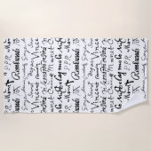 有名なアーティストの署名パターン ビーチタオル (正面)