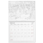 有名なアートワーク大人の彩色 カレンダー (2月 2027)