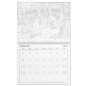 有名なアートワーク大人の彩色 カレンダー (2月 2026)