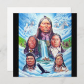 有名なインディアンチーフのネイティブアメリカン絵を描ズ (正面/裏面)