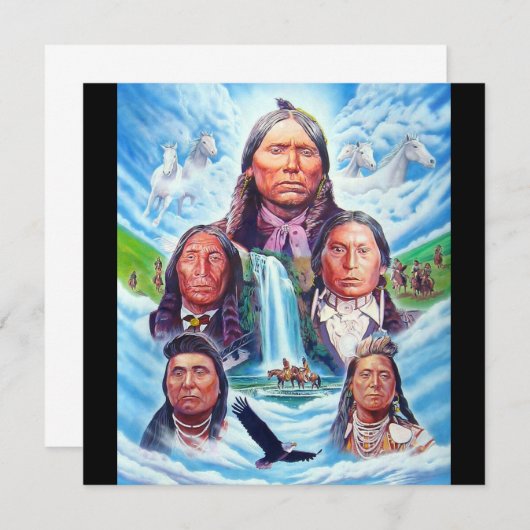 有名なインディアンチーフのネイティブアメリカン絵を描ズ (正面/裏面)