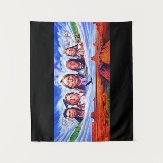 有名なインディアン長絵画率のアメリカ先住民 タペストリー (正面)