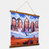 有名なインディアン長絵画率のアメリカ先住民 吊り下げ型タペストリー (傾斜あり)