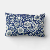 有名なウィリアム・モリスの青いマロウの柄 ランバークッション (裏面)