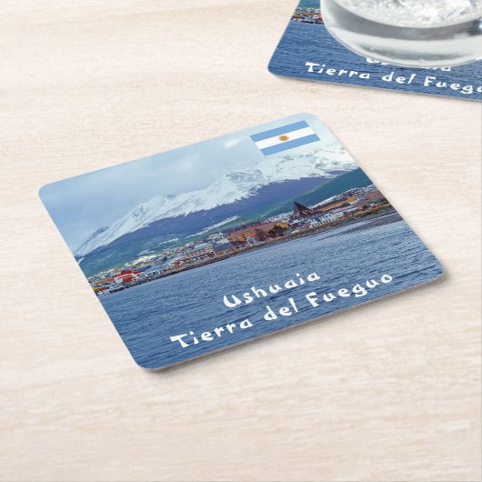 有名なウシュアイア – ティエラ・デル・フエゴ,アルゼンチン スクエアペーパーコースター (アングル)