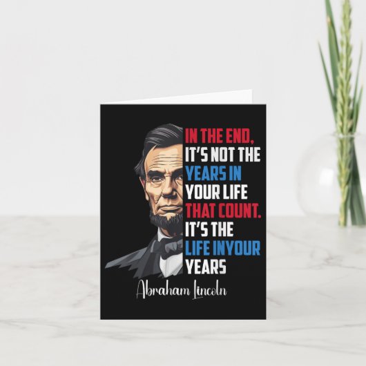 有名なエイブラハムリンカーン感動的引用文シビルW カード (正面)