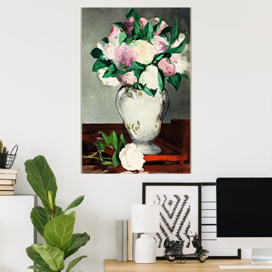 有名なエドアードマネ絵画の牡丹 ポスター (ホームオフィス)