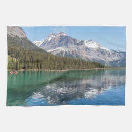 有名なエメラルド湖のカヌー – Yoho NP，カナダ キッチンタオル