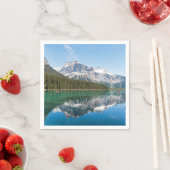 有名なエメラルド湖のカヌー – Yoho NP，カナダ スタンダードカクテルナプキン (インサイチュ)