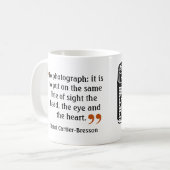 有名なカメラマンの引用文2のヴィンテージのカメラのイメージ コーヒーマグカップ (正面左)