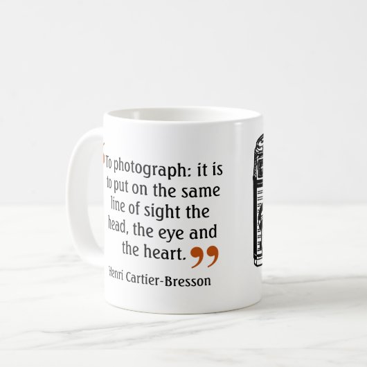 有名なカメラマンの引用文2のヴィンテージのカメラのイメージ コーヒーマグカップ (正面左)