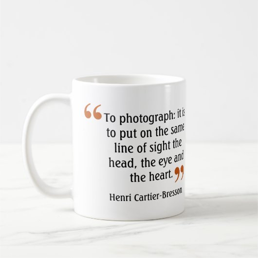 有名なカメラマンの引用文2のヴィンテージのカメラのイメージ コーヒーマグカップ (左)