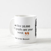 有名なカメラマンの引用文3のヴィンテージのカメラのイメージ コーヒーマグカップ (正面左)