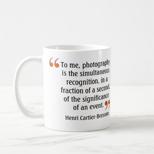 有名なカメラマンの引用文5のヴィンテージのカメラのイメージ コーヒーマグカップ (左)