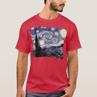有名なクラシックアートザスターリーナイトリミックスファンゴッホ Tシャツ