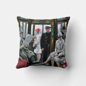 有名なコペンハーゲン絵画の電車だ クッション (裏面)